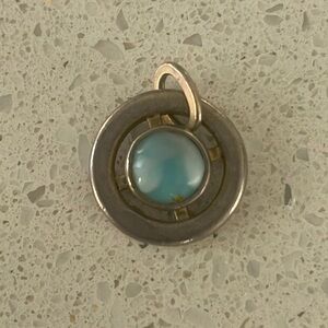 Beautiful signed sterling silver Larimar pendant
